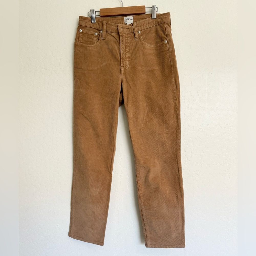 J Crew Vintage slim-straight high rise corduroy pant tan golden brandy size 27 - Picture 2 of 8